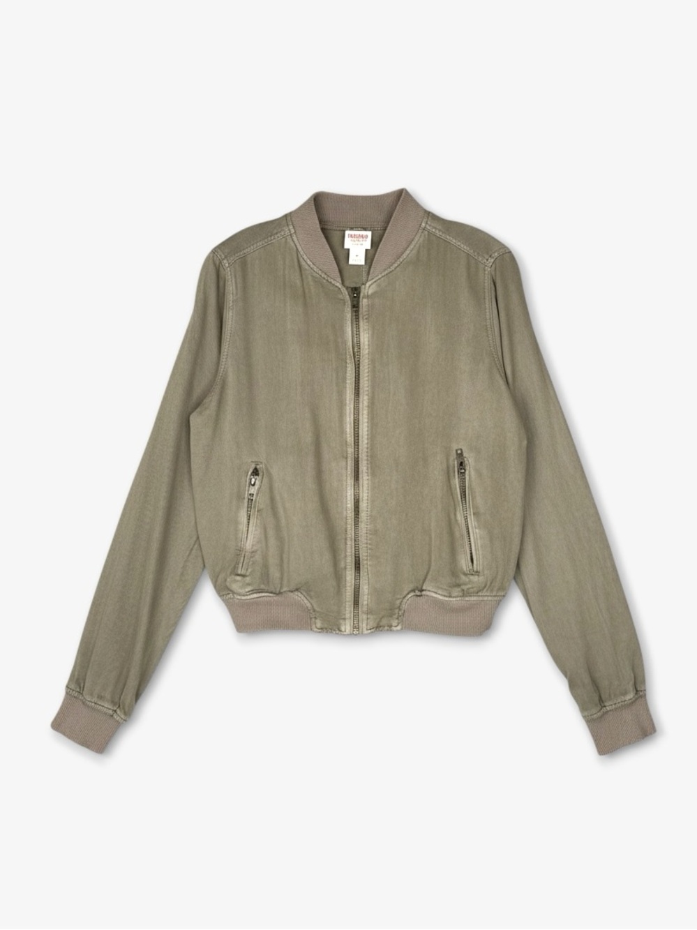 Mossimo Supply Bomber Jacket Washed Olive Green M Streetwear Flight Soft Utility